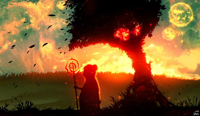 Обои картинки фото фэнтези, пейзажи, закат