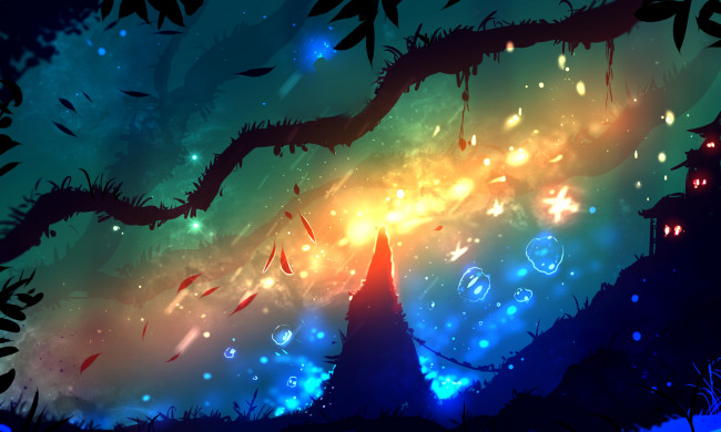 Обои картинки фото фэнтези, пейзажи, огоньки