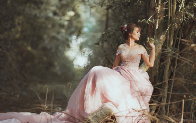 Обои картинки фото девушки, -unsort , невесты, девушка, платье, настроение, боке, стиль, природа