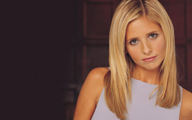 Обои картинки фото девушки, sarah michelle gellar, сара, мишель, геллар, актриса, лицо, блондинка, улыбка