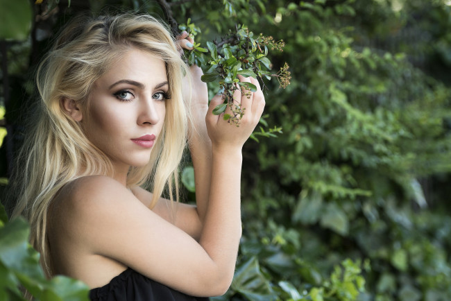 Обои картинки фото девушки, -unsort , блондинки,  светловолосые, взгляд, лицо