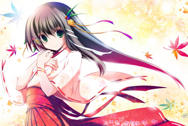 Обои картинки фото аниме, unknown,  другое, девушка, взгляд, фон