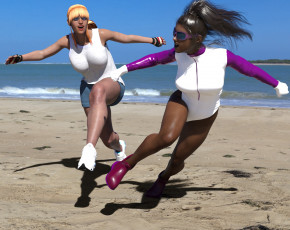 Картинка 3д+графика люди+ people фон девушки взгляд