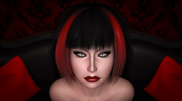 Картинка 3д+графика портрет+ portraits девушка взгляд фон