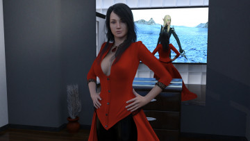 Картинка 3д+графика люди+ people взгляд фон девушка