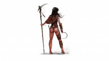 Картинка рисованное комиксы девушка фон посох