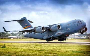 Картинка boeing+c-17a+globemaster+iii авиация военно-транспортные+самолёты транспорт
