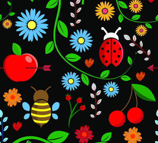 Обои картинки фото вектор, векторная графика, цветы , flowers, рисунок, цветы