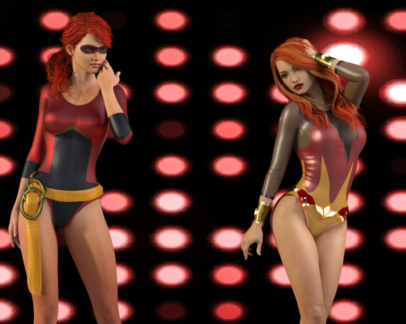 Обои картинки фото 3д графика, люди , people, фон, взгляд, девушки