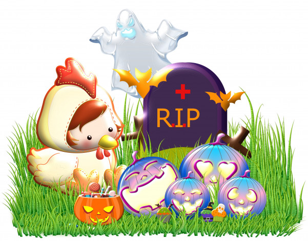 Обои картинки фото праздничные, хэллоуин, halloween, трава, тыква