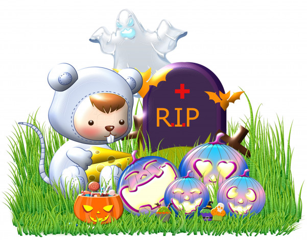 Обои картинки фото праздничные, хэллоуин, трава, halloween, тыква