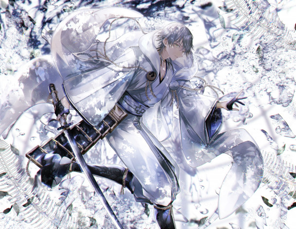 Обои картинки фото аниме, touken ranbu, парень