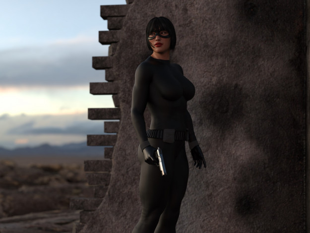 Обои картинки фото 3д графика, фантазия , fantasy, взгляд, фон, девушка