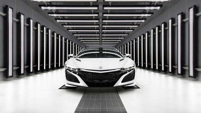 Обои картинки фото 2019 acura nsx, автомобили, acura, белый, суперкар, 2019, nsx, front, view