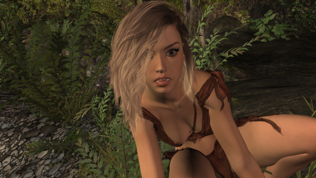 Обои картинки фото 3д графика, фантазия , fantasy, фон, взгляд, девушка