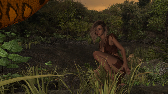 Обои картинки фото 3д графика, фантазия , fantasy, взгляд, девушка, фон