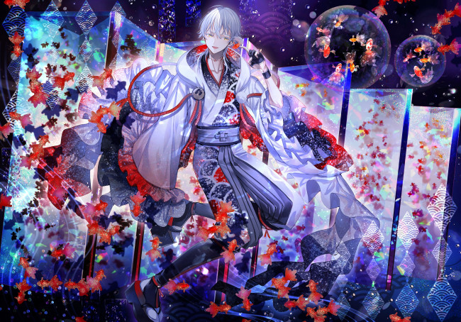 Обои картинки фото аниме, touken ranbu, парень