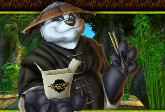 Картинка видео+игры world+of+warcraft +the+burning+crusade палочки еда шляпа панда бамбук