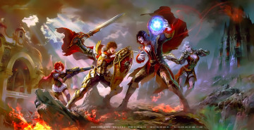 Картинка календари фэнтези мужчина битва девушка оружие магия здание calendar 2019