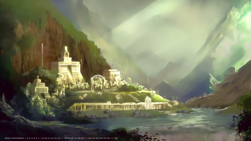 Картинка календари фэнтези гора 2019 город calendar постройка строение