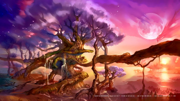 Картинка календари фэнтези планета дерево 2019 calendar природа