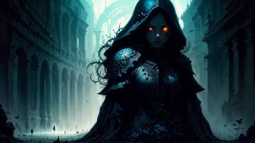 Картинка аниме магия +колдовство +halloween нейросети графика нейроарт ai art нейронные сети рисунки нейро искусство