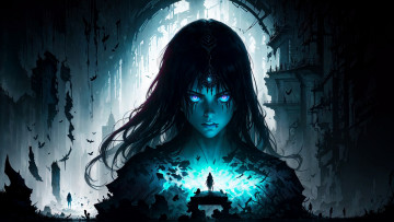 Картинка аниме магия +колдовство +halloween нейросети графика нейроарт ai art нейронные сети рисунки нейро искусство