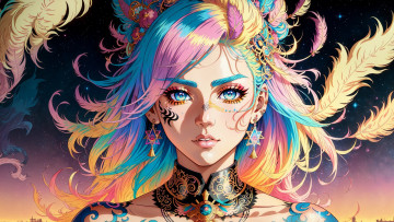 Картинка аниме unknown +другое+ нейросети графика нейроарт ai art нейронные сети рисунки нейро искусство