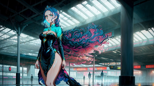 Обои картинки фото аниме, город,  улицы,  интерьер,  здания, нейросети, графика, нейроарт, ai, art, нейронные, сети, рисунки, нейро, искусство