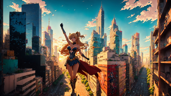 Обои картинки фото аниме, город,  улицы,  интерьер,  здания, нейросети, графика, нейроарт, ai, art, нейронные, сети, рисунки, нейро, искусство