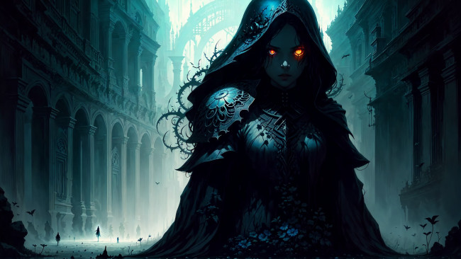 Обои картинки фото аниме, магия,  колдовство,  halloween, нейросети, графика, нейроарт, ai, art, нейронные, сети, рисунки, нейро, искусство