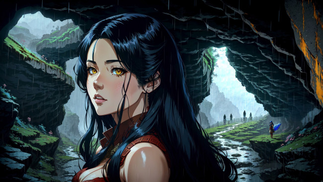 Обои картинки фото аниме, пейзажи,  природа, нейросети, графика, нейроарт, ai, art, нейронные, сети, рисунки, нейро, искусство