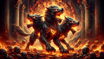 Картинка фэнтези существа цербер