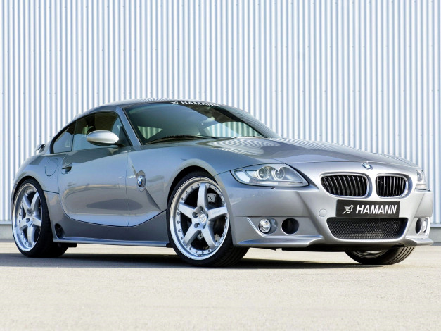 Обои картинки фото 2006 bmw z4 m coupe by hamann, автомобили, bmw, серебристый, забор