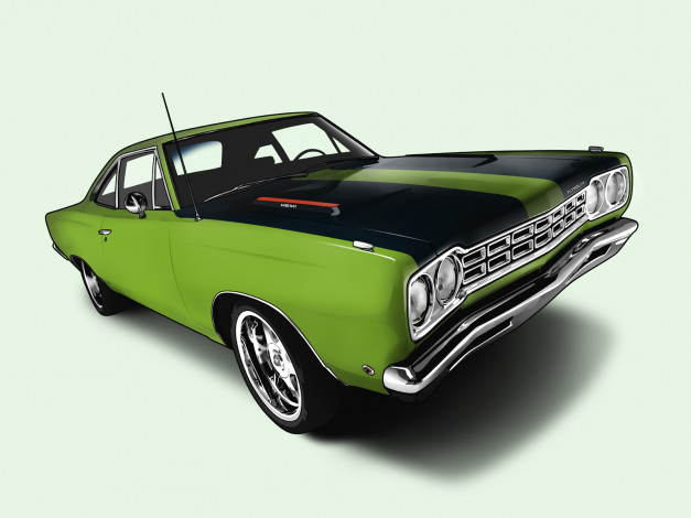 Обои картинки фото 1968, plymouth, road, runner, автомобили, векторная, графика