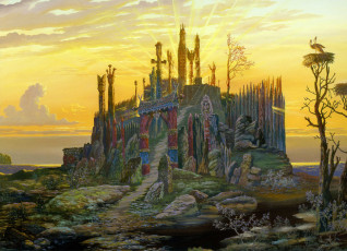 Картинка рисованные всеволод иванов сияние гора