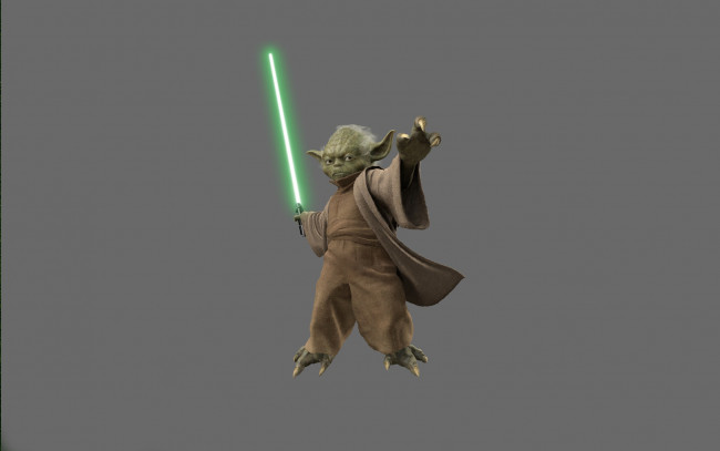 Обои картинки фото star, wars, кино, фильмы, episode, iii, revenge, of, the, sith, йода, yoda, звездные, войны, лазерный, меч, зеленый, темный, фон