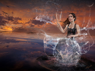Картинка разное компьютерный дизайн волшебство брызги вода девушка