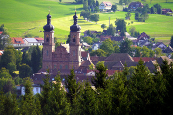 Картинка германия санкт петер города панорамы поля деревья дома дорога