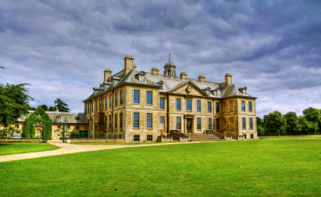 Картинка belton house south entrance города здания дома англия лужайка поле лес старинный особняк