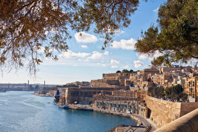 Обои картинки фото города, валетта, мальта, панорама, море