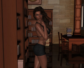 Картинка 3д+графика люди+ people девушка взгляд фон