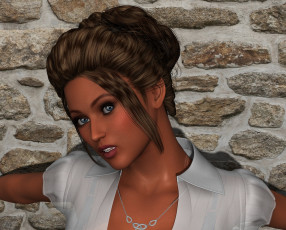 Картинка 3д+графика портрет+ portraits фон взгляд девушка