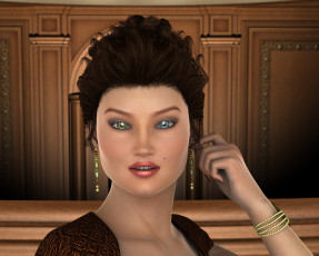 Картинка 3д+графика люди+ people девушка взгляд фон