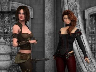 Картинка 3д+графика люди+ people интерьер фон взгляд девушки