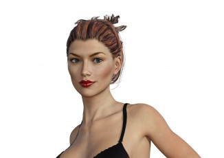 Картинка 3д+графика портрет+ portraits взгляд фон девушка