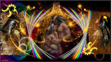 Картинка разное компьютерный+дизайн планеты свет перья индейцы гармония