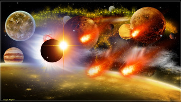 Картинка космос арт атака свечение планеты