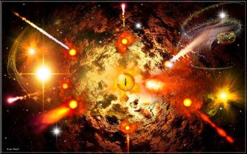 Картинка 3д+графика абстракция+ abstract глаз свет космос