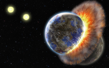 Картинка космос арт collision contact planets sci fi energy